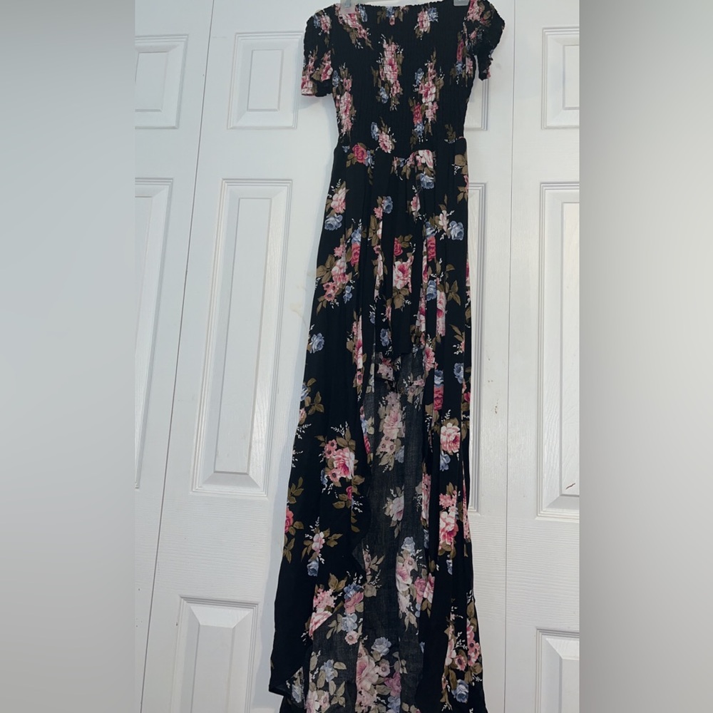 New look floral split maxi romper dress. Short sleeves. Stretches